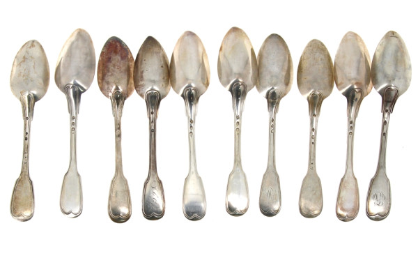 10 cuillères en argent, toutes époques, 