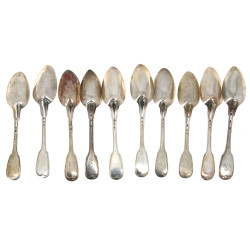 10 cuillères en argent, toutes époques, 