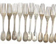 12 fourchettes en argent, modèle à filet