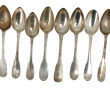 12 cuillères en argent, modèle uniplat, 