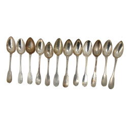 12 cuillères en argent, modèle uniplat, 
