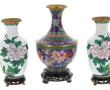 CHINE Xxème - Trois vases en cloisonné à