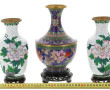 CHINE Xxème - Trois vases en cloisonné à