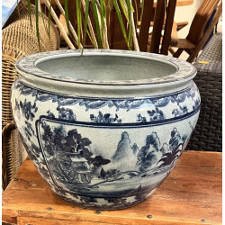 Cache pot en porcelaine chinoise décor d