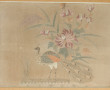 CHINE - Broderie ancienne encadrée figur