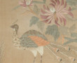 CHINE - Broderie ancienne encadrée figur