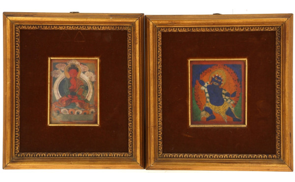 TIBET - Deux cartes de prière anciennes 
