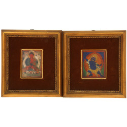 TIBET - Deux cartes de prière anciennes 