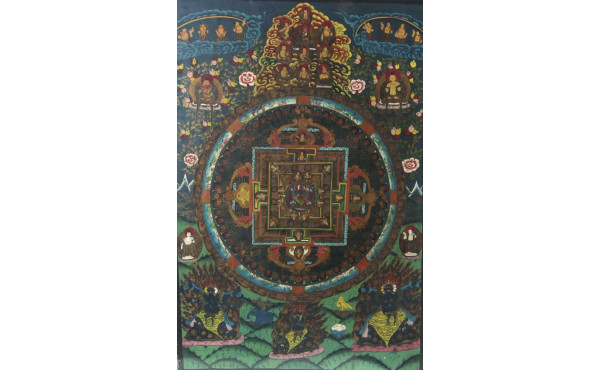 TIBET - Tanka ancienne peinte sur toile,
