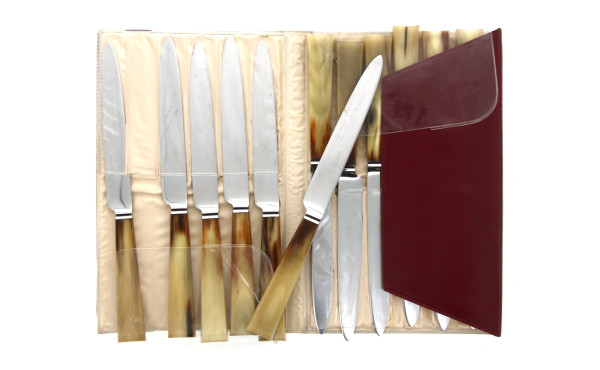 12 couteaux de table manches corne (chem