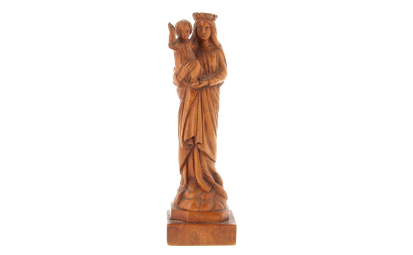 "Vierge à l'Enfant", sujet en bois sculp