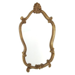 Miroir doré style rocaille H. 72 x 42 cm