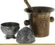 Mortier (H 12 cm) et son pilon en bronze