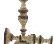 Paire de bougeoirs en bois peint et méta