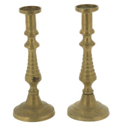 Paire de bougeoirs en laiton, H 25,5 cm
