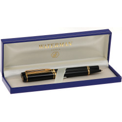 WATERMAN - Parure noir et or, roller et 
