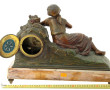 Garniture de cheminée en régule et marbr