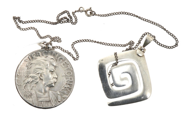 Médaille pendentif en argent "Vercingéto
