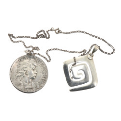 Médaille pendentif en argent "Vercingéto