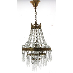 Petite suspension en métal doré et pampi