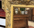 Grand miroir ancien à décor d'iris, Art 
