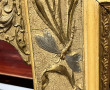 Grand miroir ancien à décor d'iris, Art 