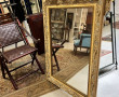 Grand miroir ancien à décor d'iris, Art 
