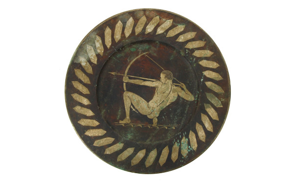 R.THIBAUDAT - Plat décoratif en dinander