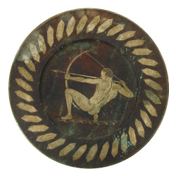 R.THIBAUDAT - Plat décoratif en dinander