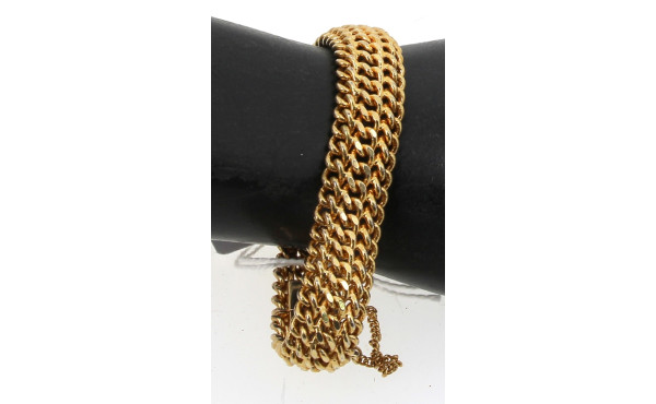 Bracelet vintage en plaqué or, avec chaî