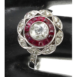 Bague ancienne en platine, poinçon tête 