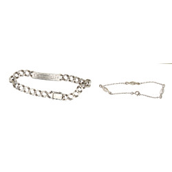 Gourmette et bracelet en argent, poids 4