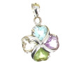 Pendentif fleur en or gris 750ème serti 