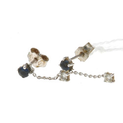 Paire de BO pendantes en or gris 18 cts 