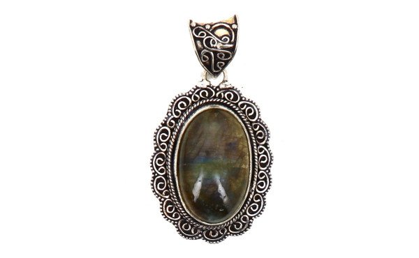 Pendentif en labradorite, monture argent