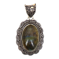 Pendentif en labradorite, monture argent