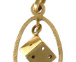 Pendentif "dé" en or jaune 750ème, poids