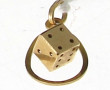 Pendentif "dé" en or jaune 750ème, poids