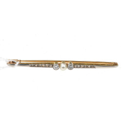 Broche barrette ancienne deux ors 18 cts