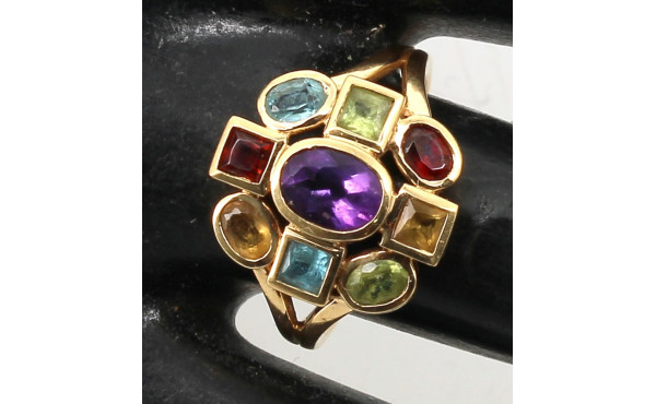 Bague Tutti Frutti en or jaune 18 cts, p