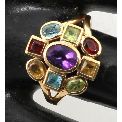 Bague Tutti Frutti en or jaune 18 cts, p