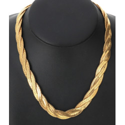 Collier en métal doré à maille plate tre
