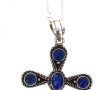 Pendentif croix en argent et lapis lazul