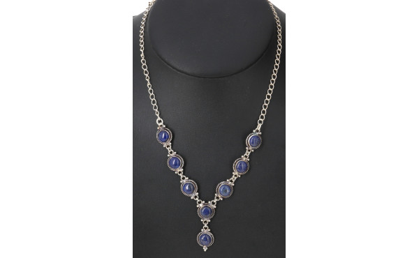 Collier en argent et lapis lazuli, poids