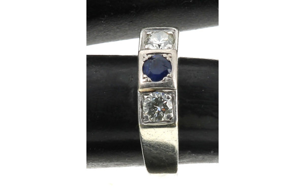 Bague Art Déco en or gris 18 carats et p