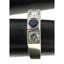Bague Art Déco en or gris 18 carats et p