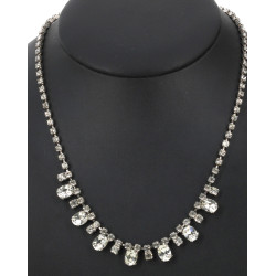 Collier en argent et strass blancs