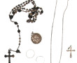 Lot en argent : chapelet ancien : médail