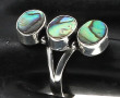 Bague en argent et coquille d'ormeaux, p
