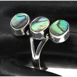Bague en argent et coquille d'ormeaux, p